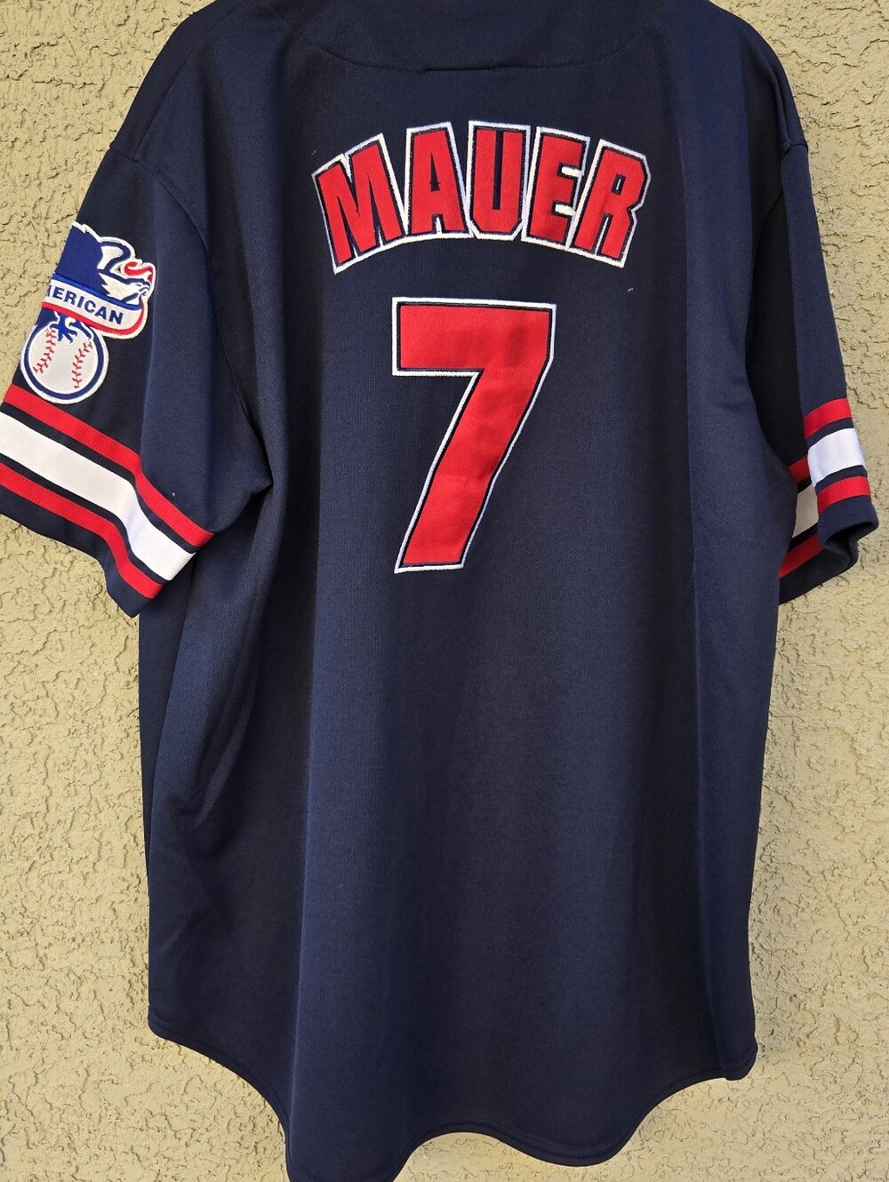 Vintage True Fan Minnesota Twins Joe Mauer Jersey Mens Navy Blue - Picture 7 of 9